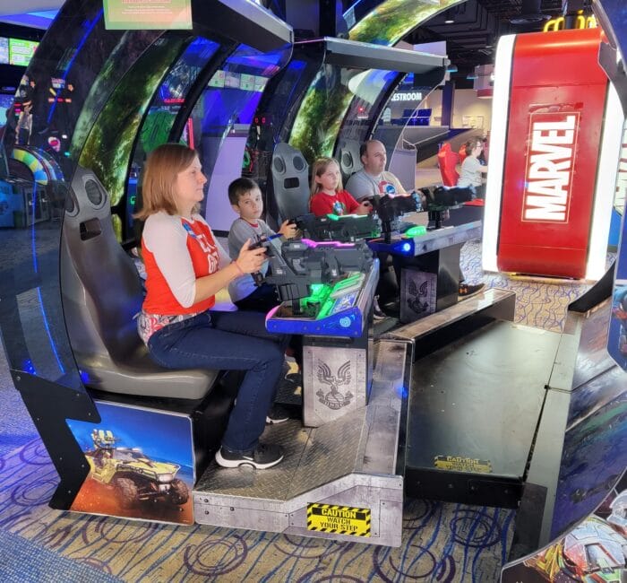 Bauer Employees gaming at arcade