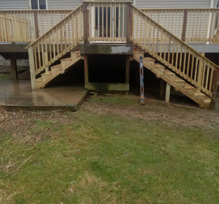 Wooden deck installed by Bauer Specialty